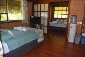 Traditional Bungalow, 2 Queen Beds, Beach View, Garden Area (Auti - sleeps 4) | 1 bedroom, premium bedding, Select Comfort beds, individually decorated - Fare Aute Beach (Moorea-Maiao)