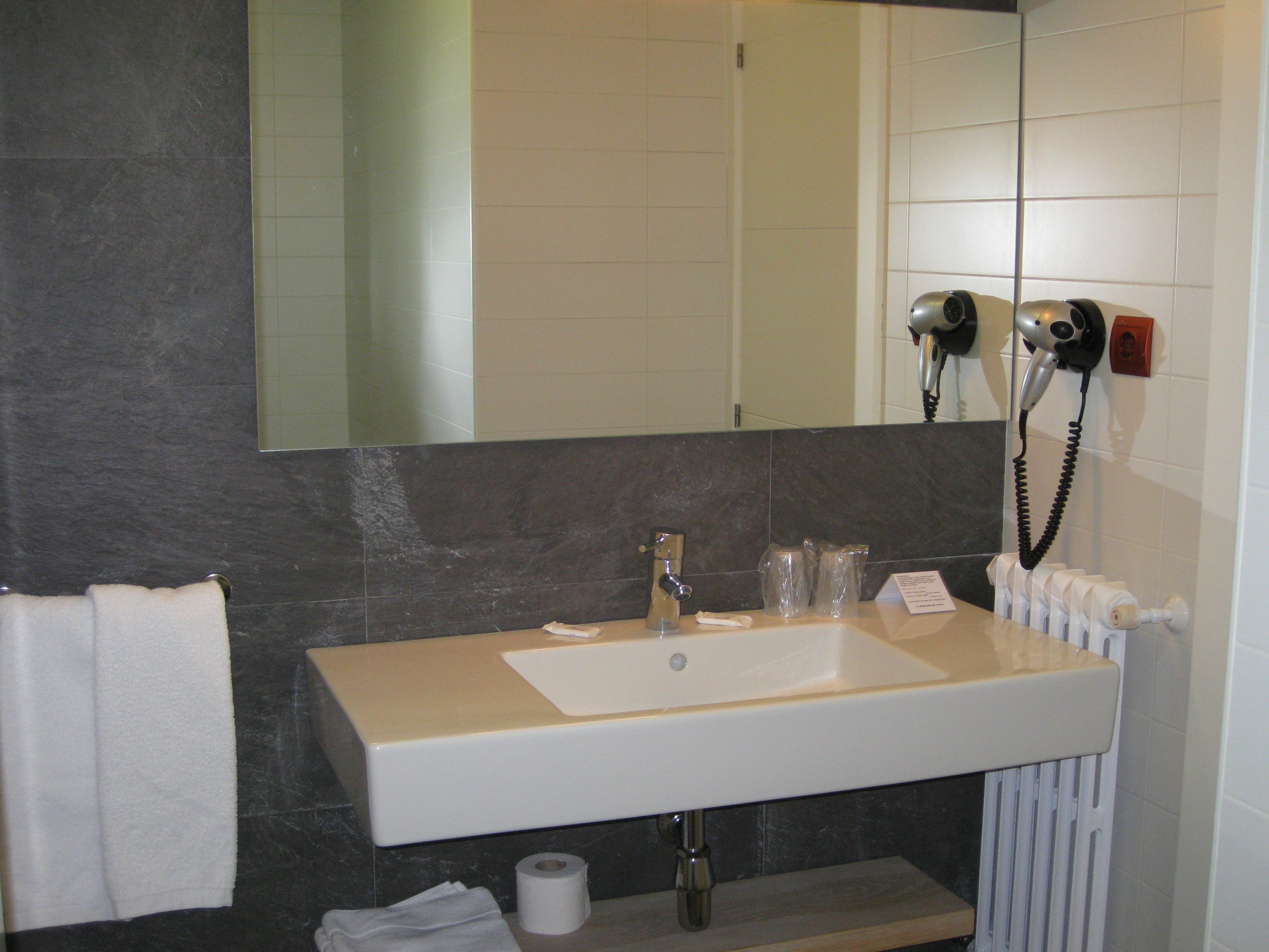 free toiletries, hair dryer, towels