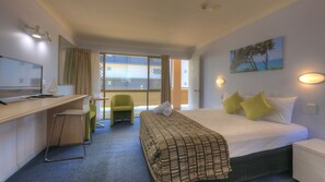 Premium bedding, desk, laptop workspace, free WiFi