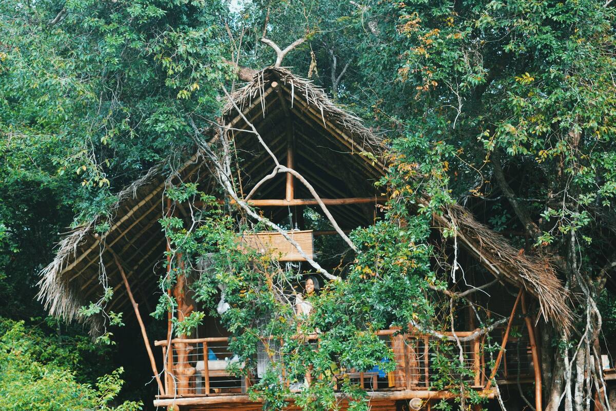 Deluxe Tree House, 1 Bedroom, Balcony, Garden View | In-room safe, WiFi (free), bed sheets
