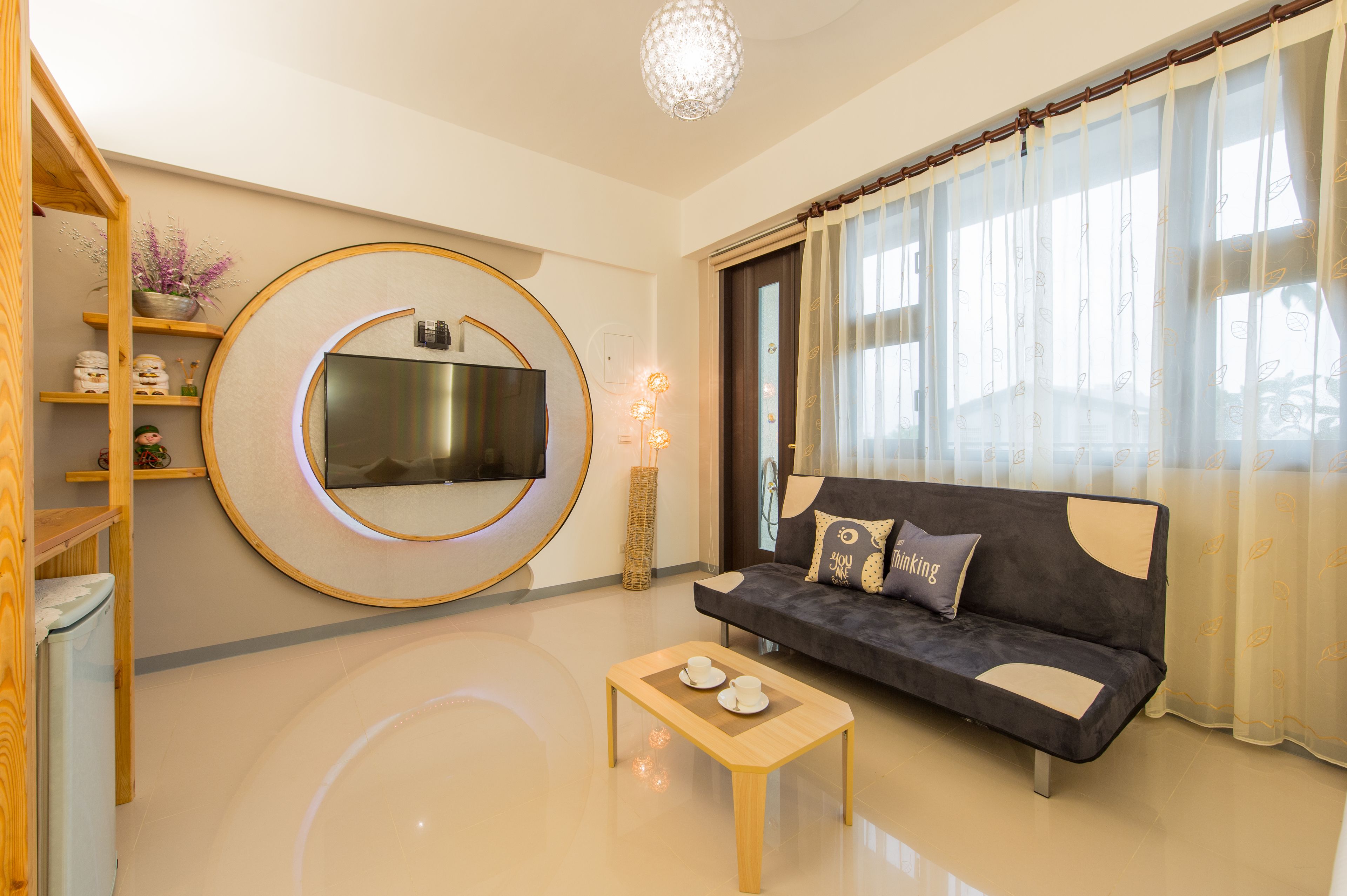 Deluxe Quadruple Room, 2 Double Beds, Accessible, Balcony | Living area | LCD TV