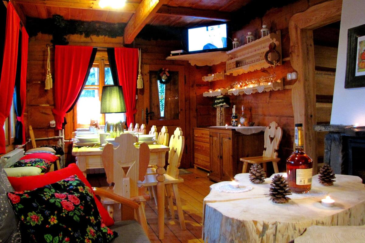 Chalet, 6 Bedrooms, Terrace, Mountain View (Number 1) | Living area | Flat-screen TV, fireplace