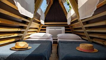 Luxury Tent | Down comforters, in-room safe, bed sheets