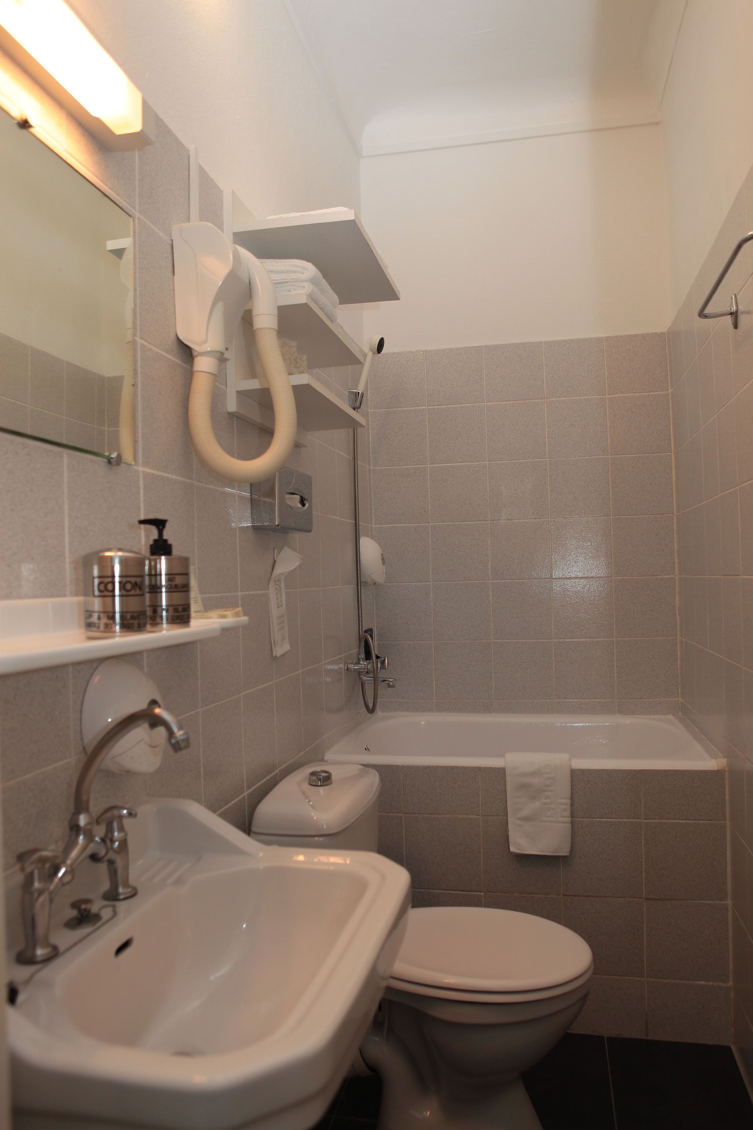 standard double room | bathroom | shower, free toiletries, hair dryer, towels