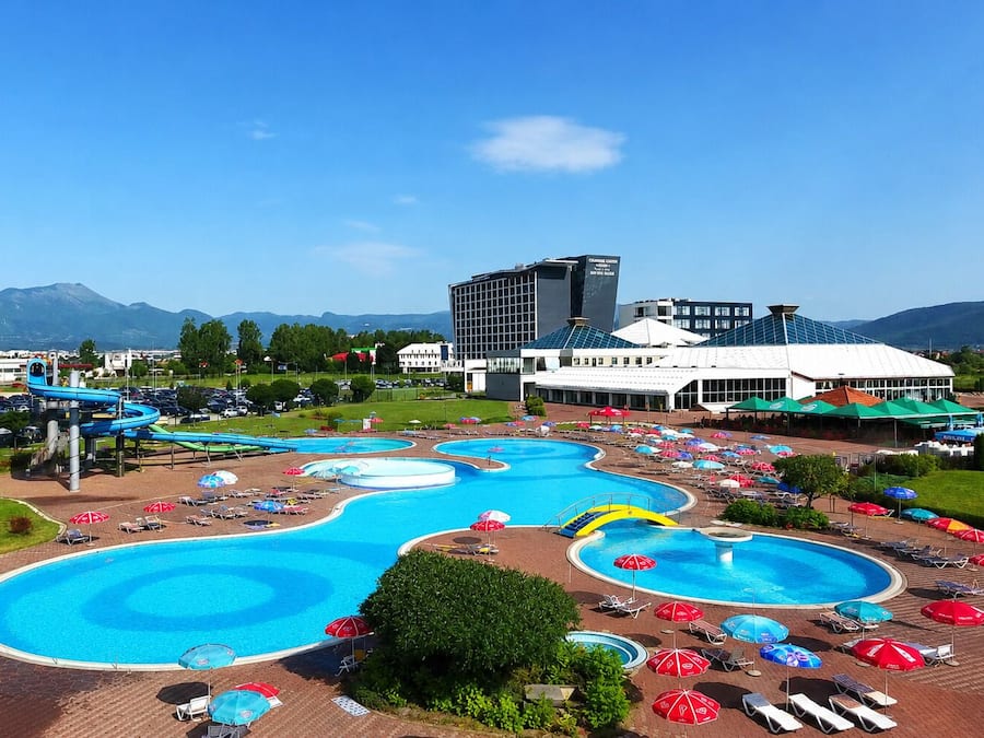 Indoor pool, seasonal outdoor pool, lifeguards on site