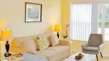 Basic Apartment, 1 King Bed with Sofa bed | Living room | TV