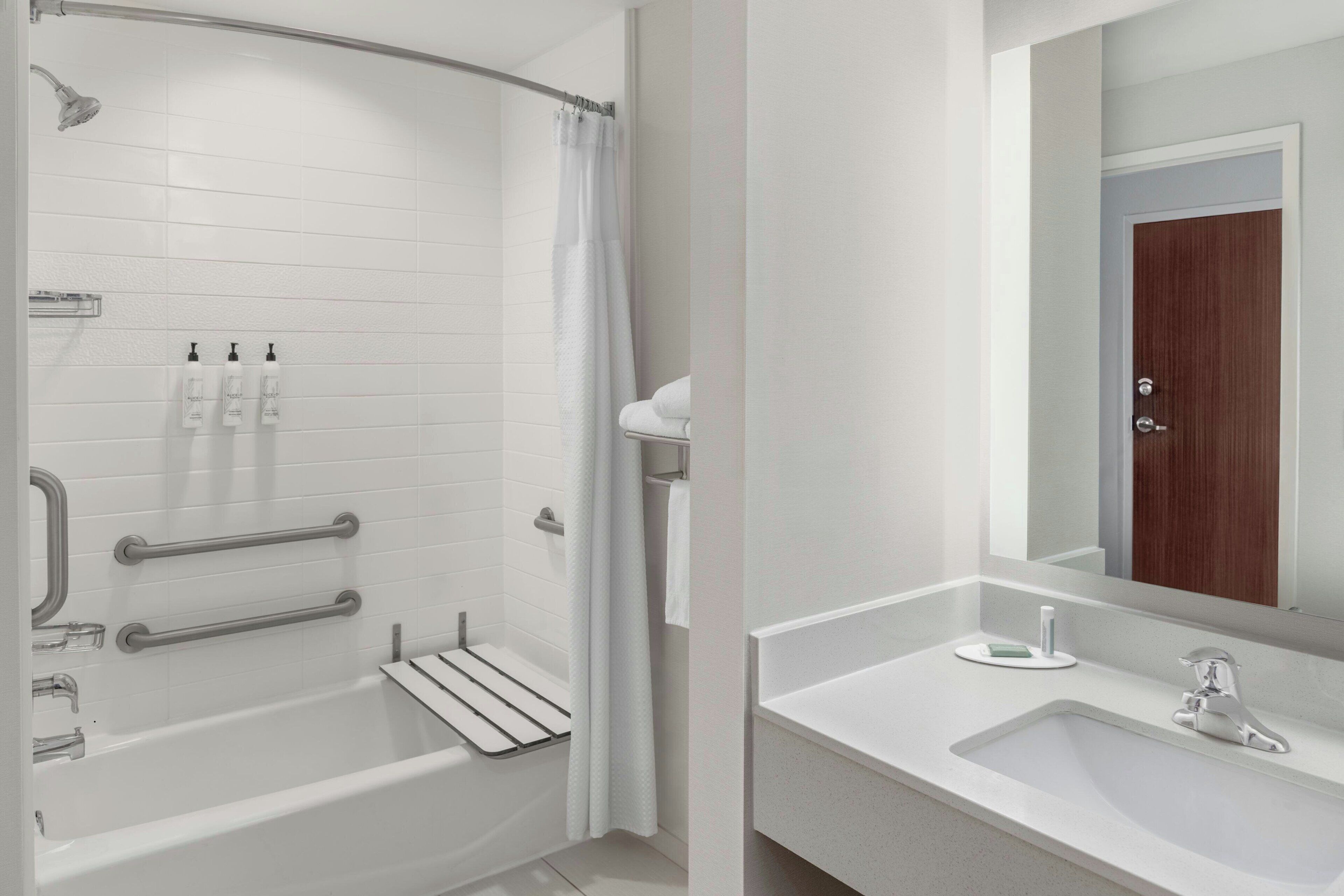 free toiletries, hair dryer, towels