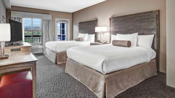 1 bedroom, premium bedding, blackout drapes, iron/ironing board