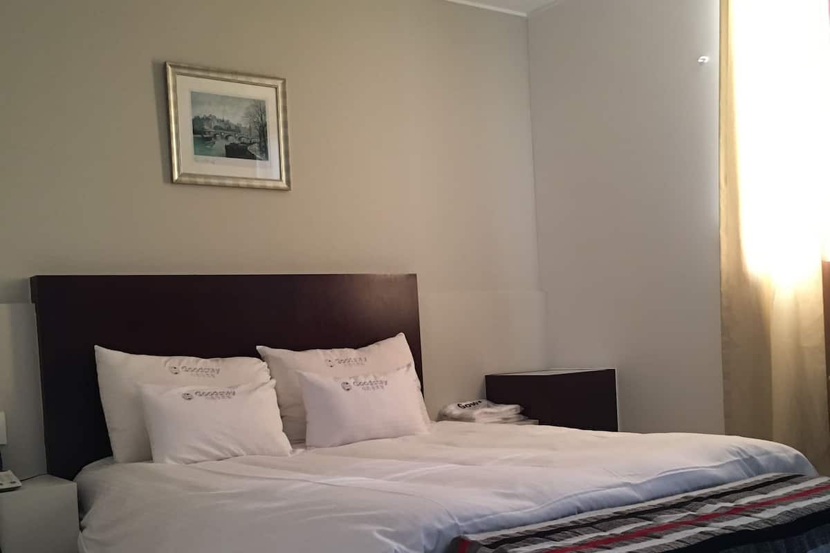 Blackout drapes, free WiFi, bed sheets