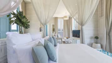 Villa de lujo, alberca privada | 1 habitación, ropa de cama de alta calidad y minibar