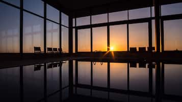 Indoor pool, pool loungers