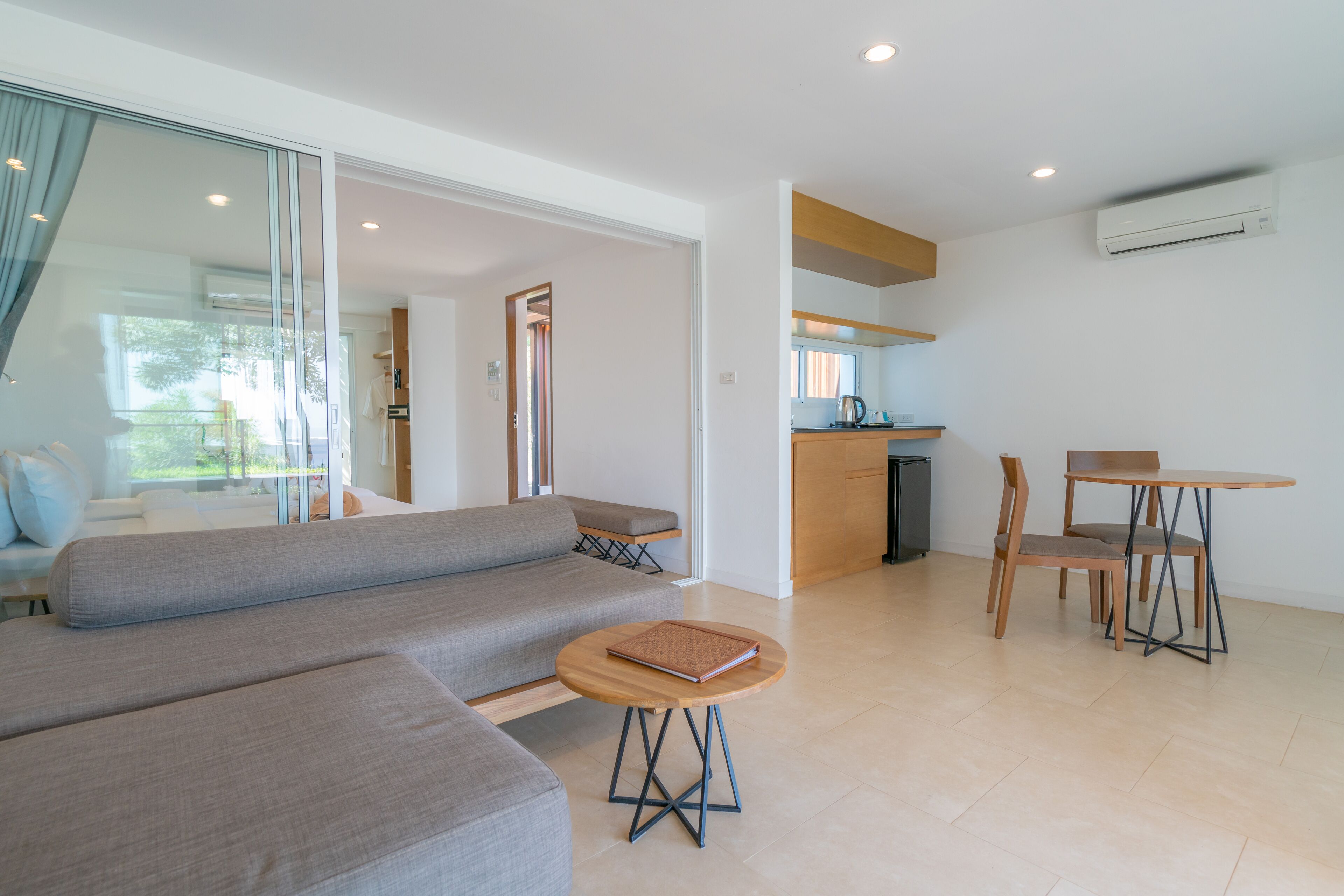 sea view - hill suite with pool side | living area | 32-inch smart tv with satellite channels, tv