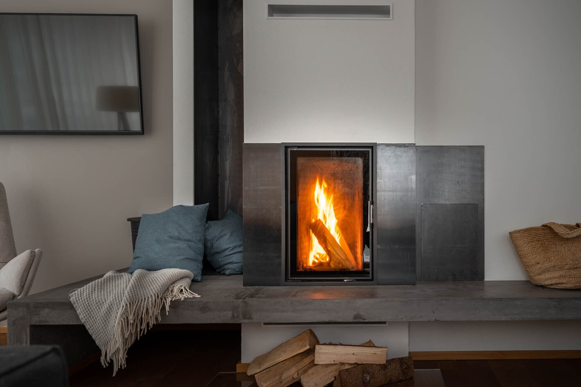 Classic-Chalet | Wohnbereich | Flachbildfernseher