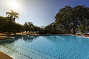 Outdoor pool, sun loungers