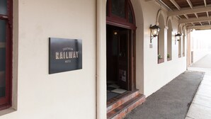 A hotel entrance with a sign reading "Southern Railway Hotel." - Southern Railway Hotel Goulburn (Goulburn)