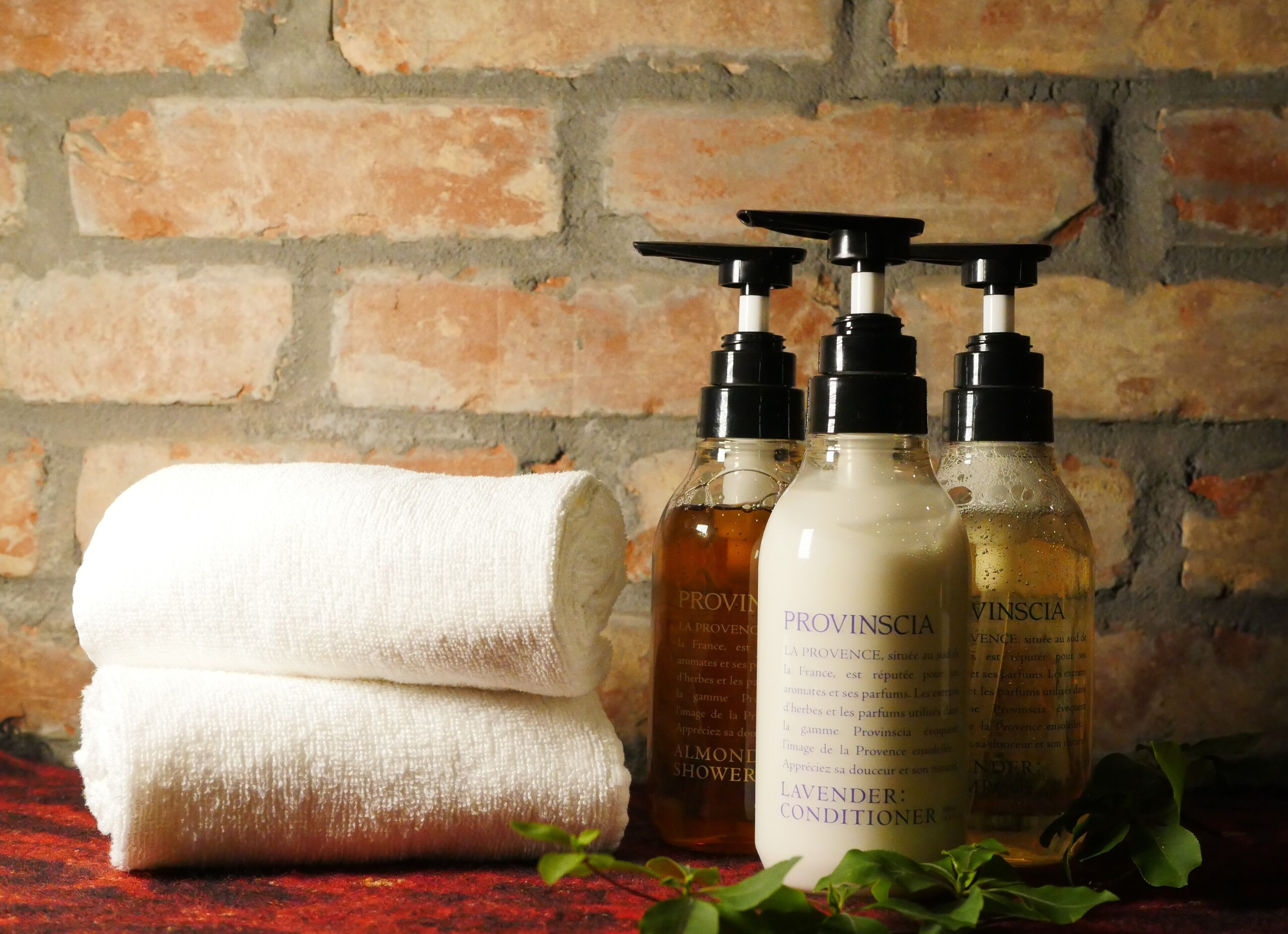 combined shower/bathtub, deep-soaking bathtub, free toiletries