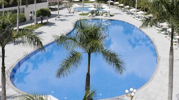 2 outdoor pools, pool umbrellas, sun loungers