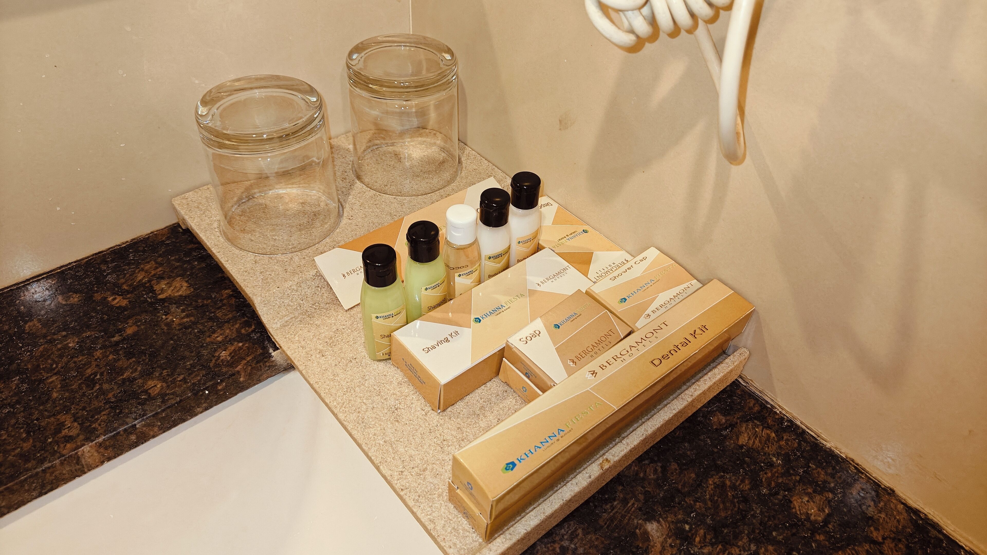 premium | bathroom | shower, rainfall showerhead, designer toiletries, hair dryer