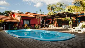 Indoor pool, outdoor pool, sun loungers