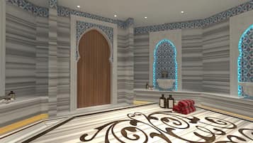 Couples treatment rooms, sauna, hot tub, steam room, Turkish bath