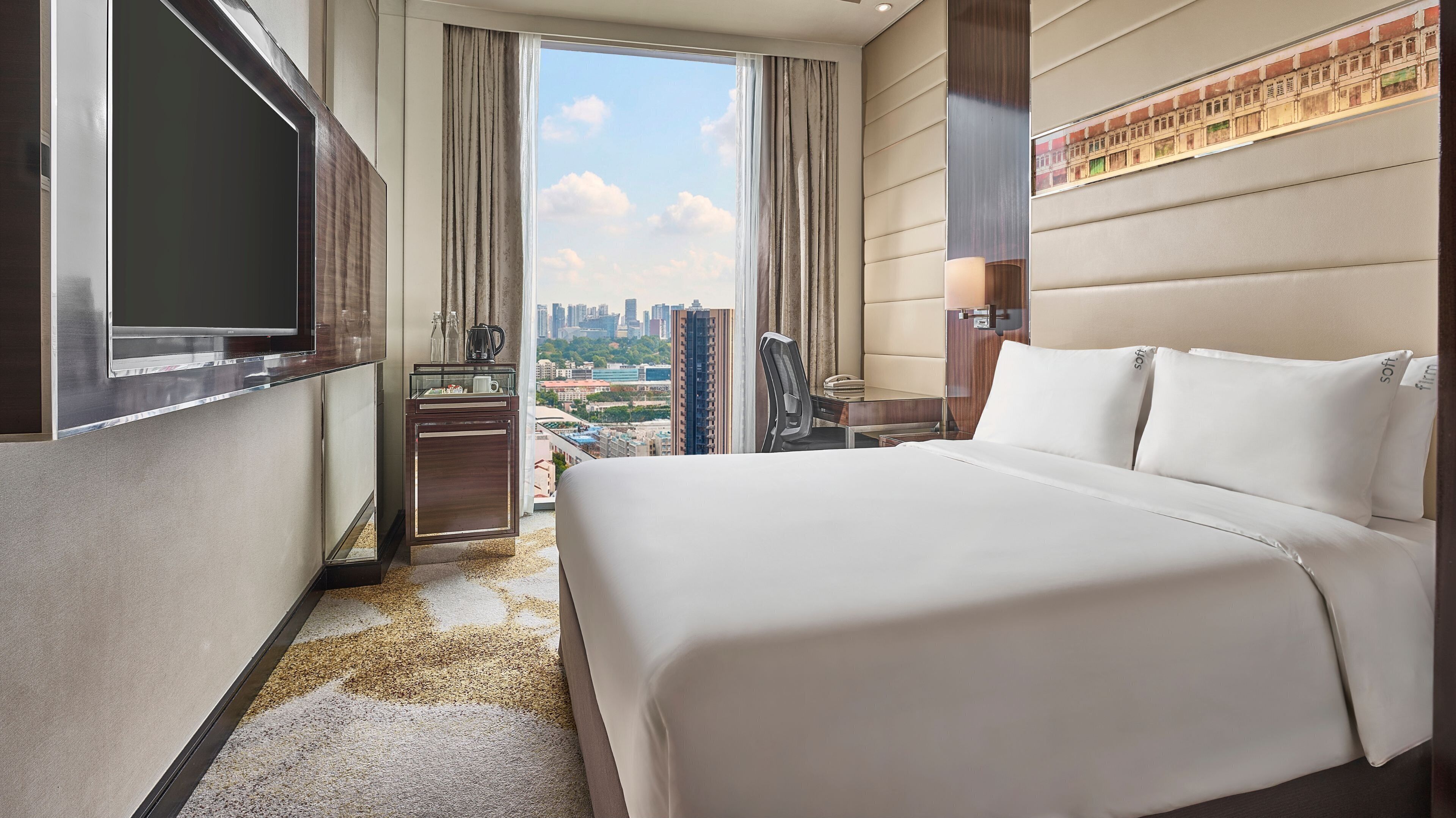 Minibar, caja de seguridad en la habitación y cortinas blackout 