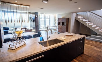 Two Bedroom Loft | Premium bedding, down comforters, pillowtop beds, minibar at Mountain Shadows Resort Scottsdale