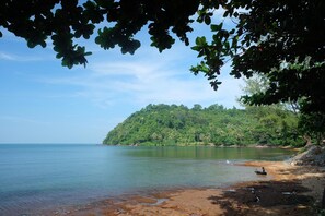 On the beach, beach towels