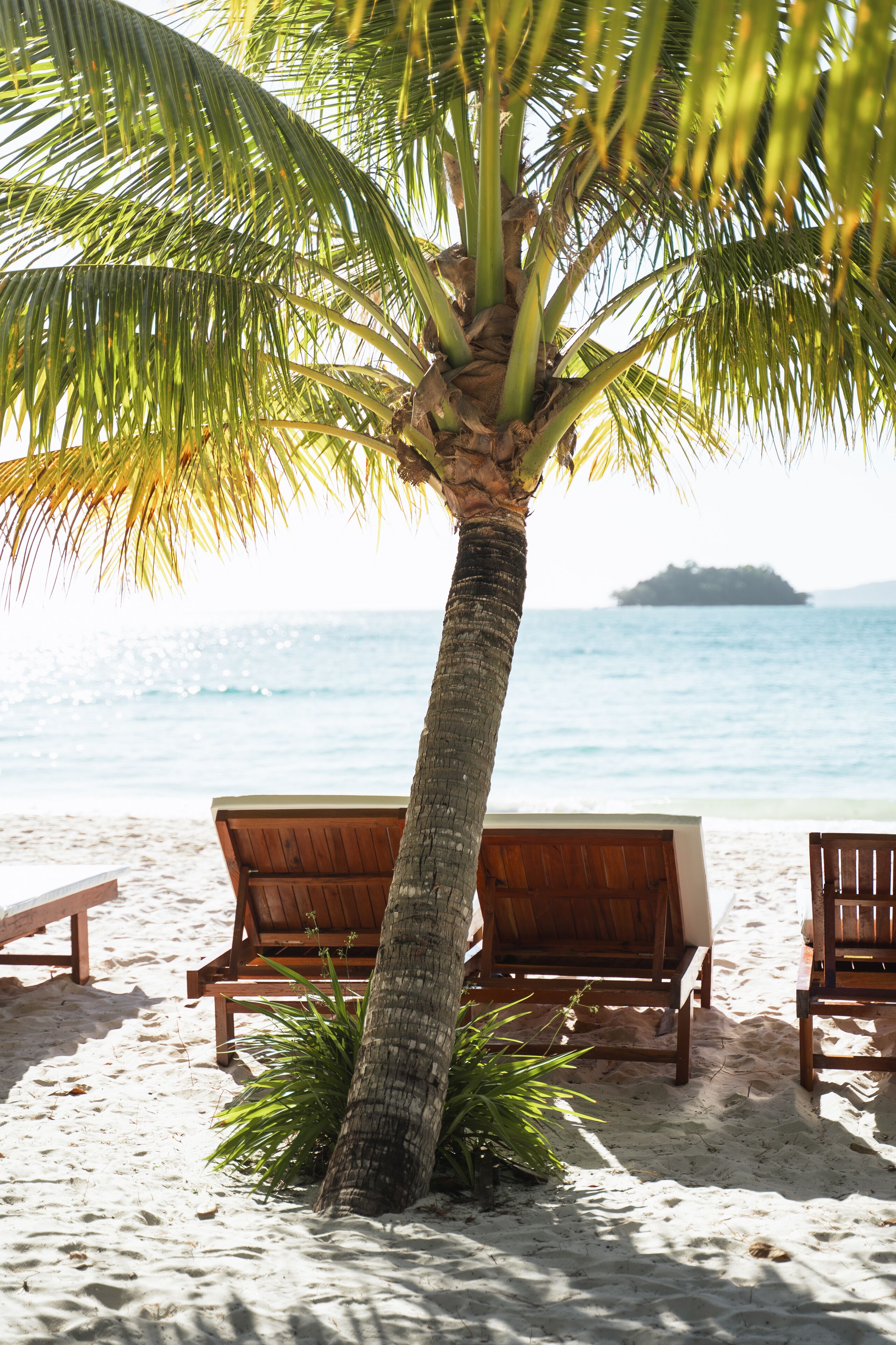 Utsikt mot strand/hav