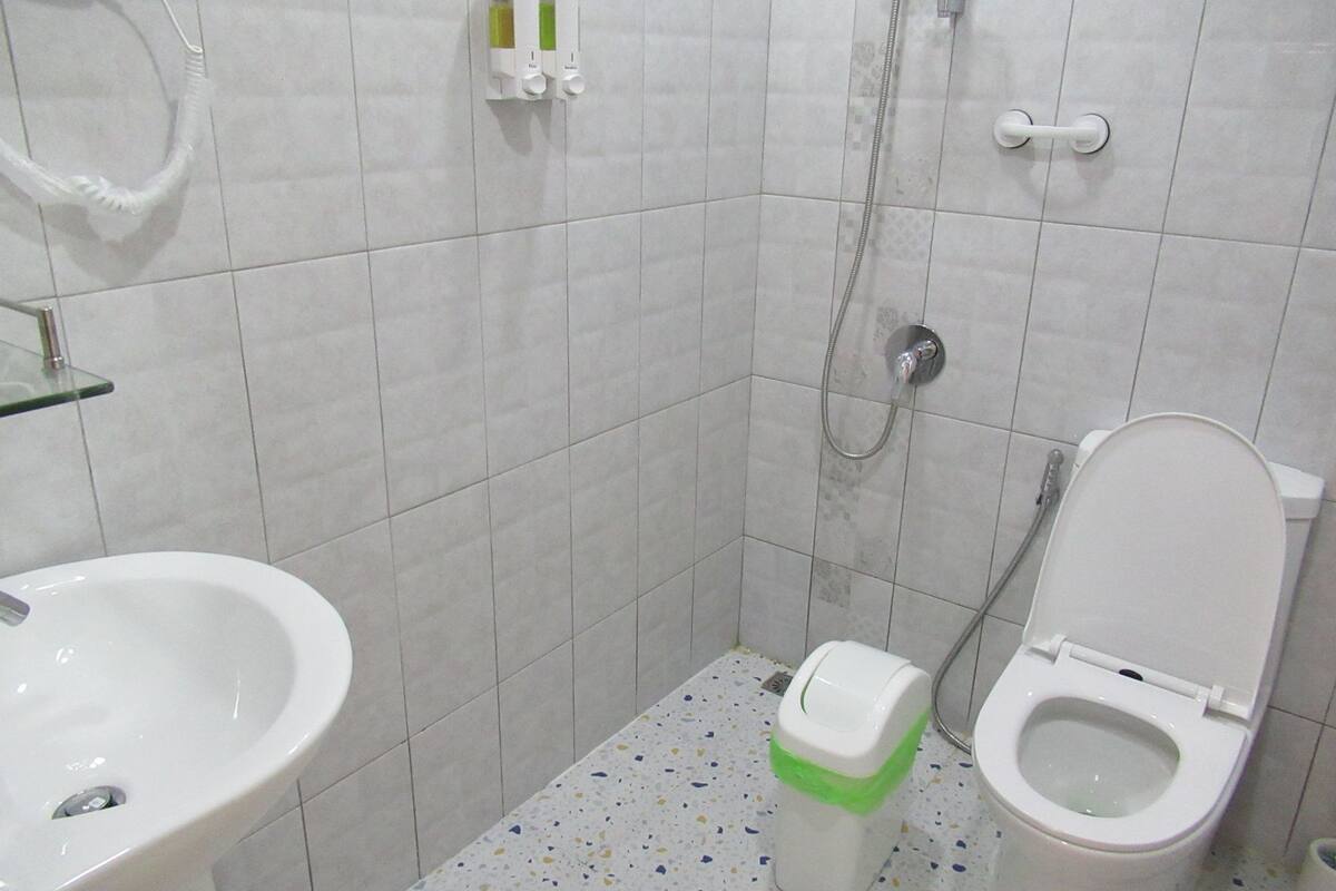 economy room | bathroom | free toiletries, hair dryer, towels