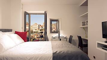 Grand Studio, Multiple Beds, Balcony, City View | Down duvets, in-room safe, individually decorated