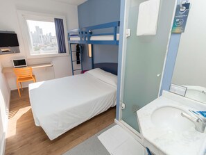 Desk, free WiFi, bed sheets