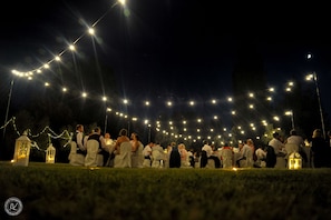 Outdoor banquet area