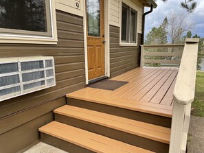 Cabane, 2 chambres, vue établissement, cÎté piste de ski | Terrasse/Patio