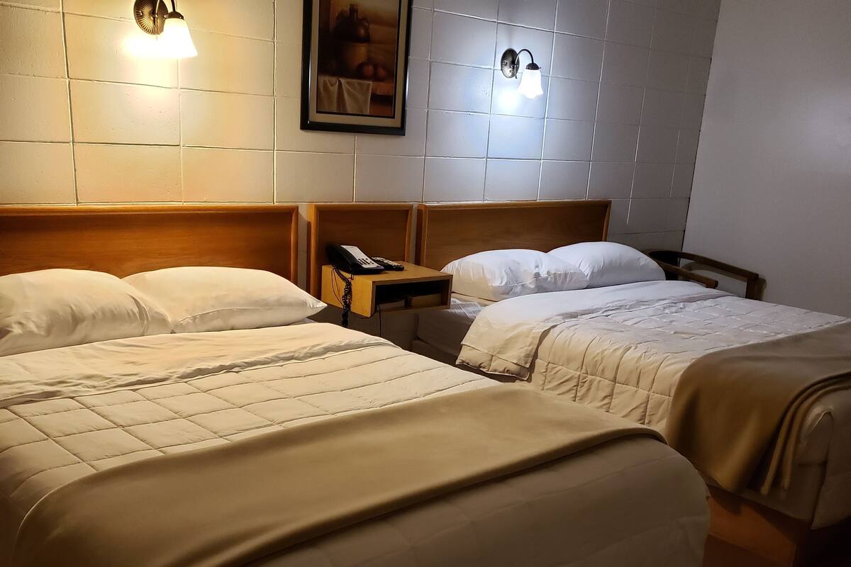 Standard Double Room, 2 Double Beds, Refrigerator & Microwave
