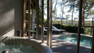 Standard Double Room, Ensuite (Chambre Roches) | Pool | Outdoor pool, pool umbrellas, sun loungers