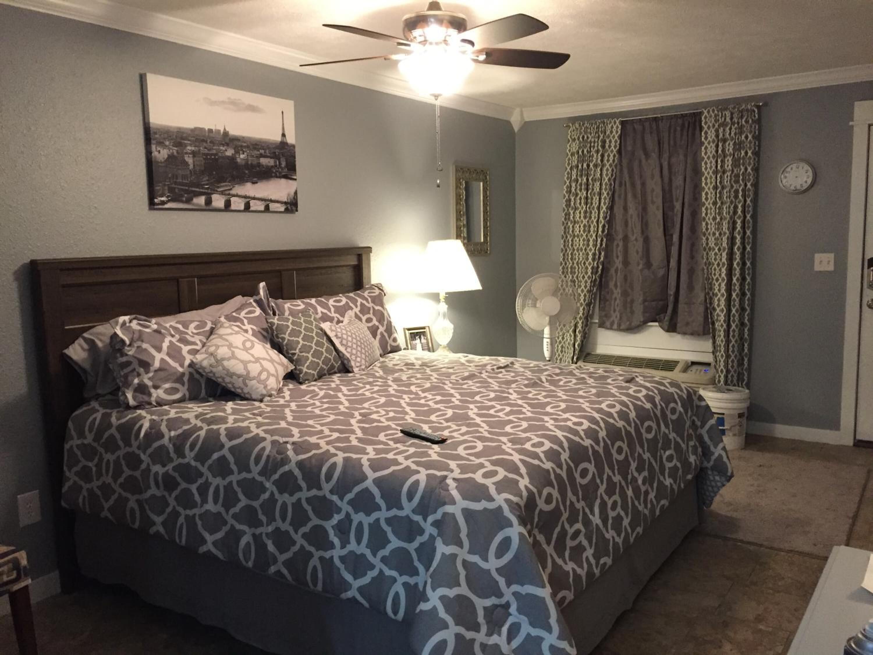 Premium bedding, desk, free WiFi, bed sheets