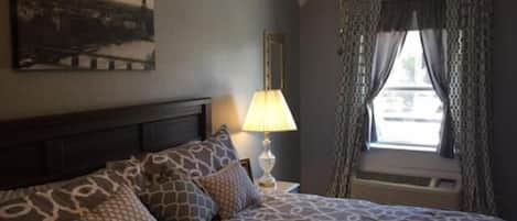 Premium bedding, desk, free WiFi, bed sheets