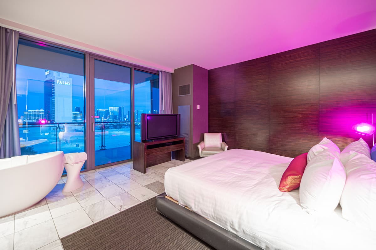 Two-Bedroom - Strip View & Balcony | 1 bedroom, premium bedding, down comforters, pillowtop beds