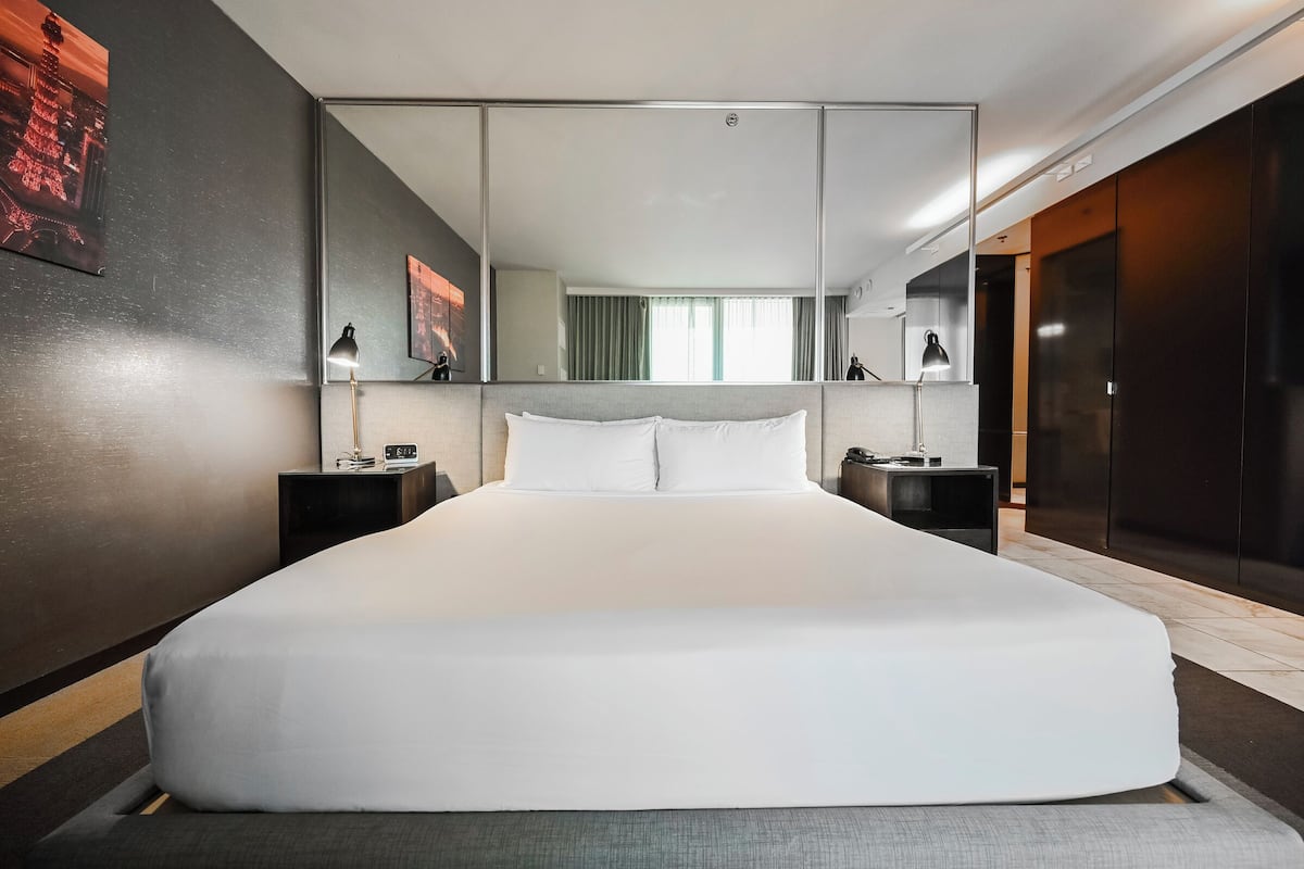 Upgraded One Bedroom - Strip View & Balcony | 1 bedroom, premium bedding, down comforters, pillowtop beds