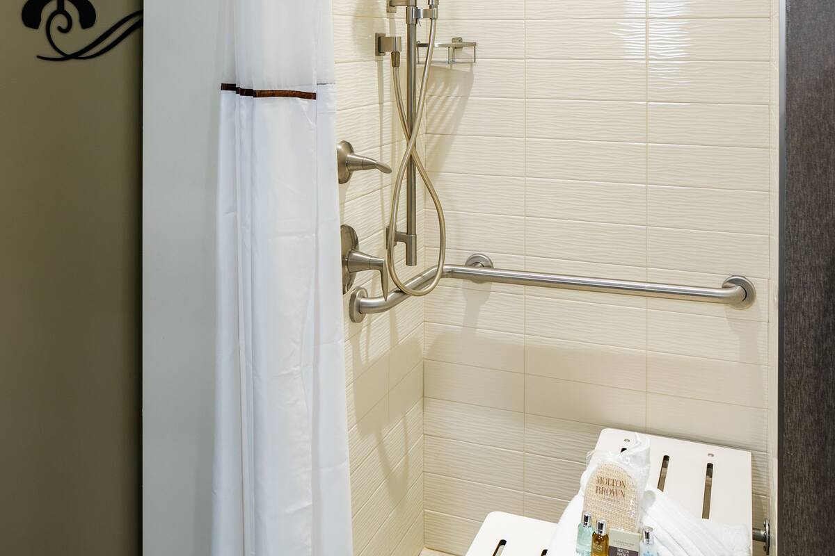 Classic Room, 1 King Bed, Accessible | Bathroom shower