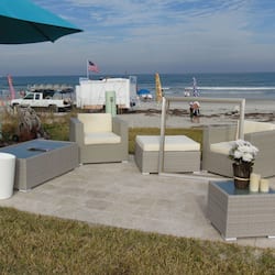 Outdoor banquet area