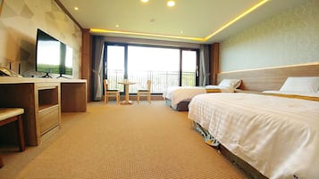 Premium bedding, down duvets, pillow-top beds, desk