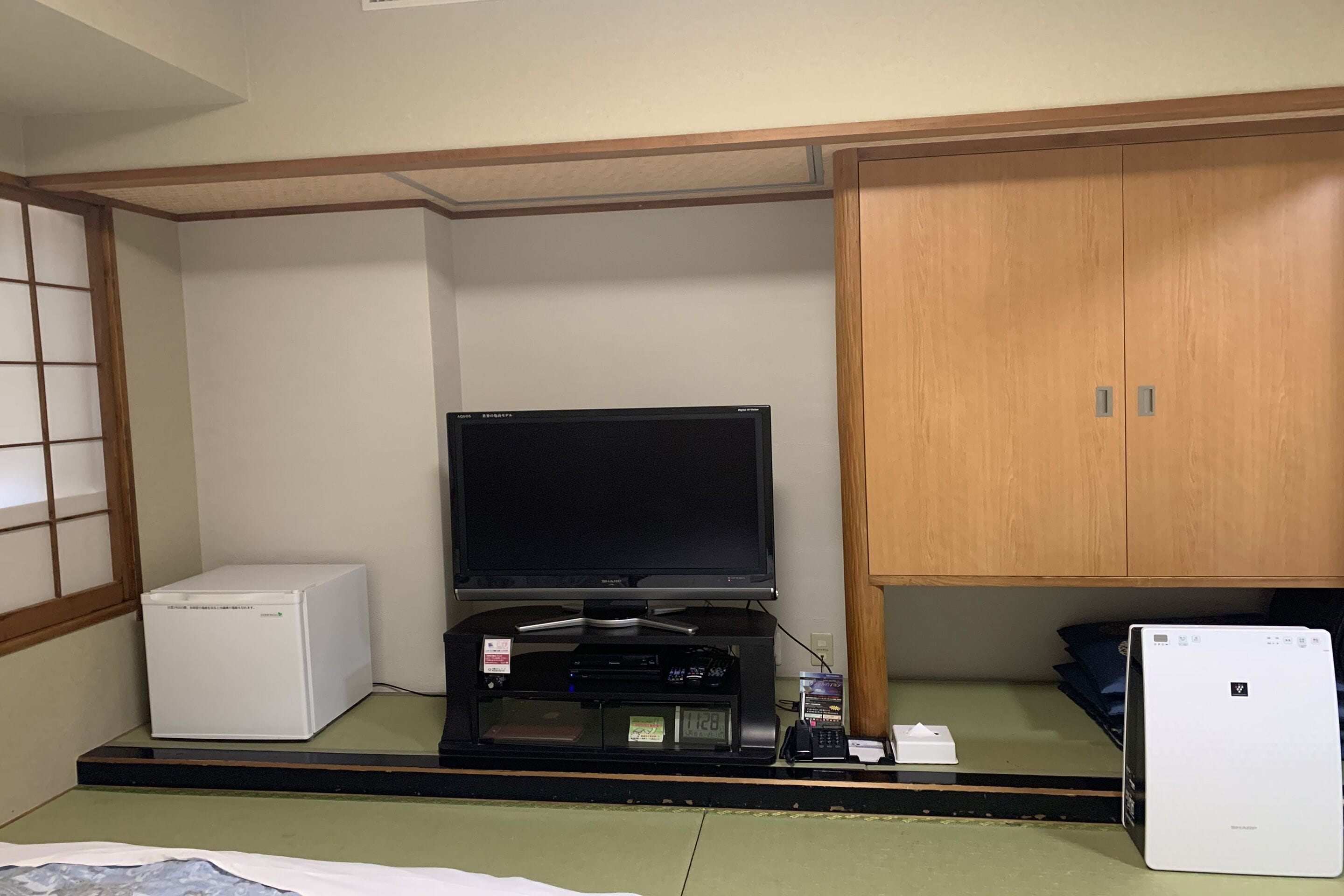 family room, smoking (japanese style) | desk, blackout curtains, soundproofing, iron/ironing board