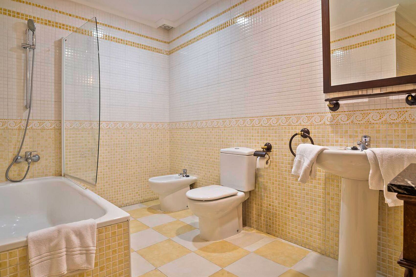 free toiletries, hair dryer, towels