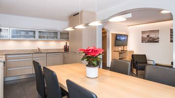 Apartment, 3 Bedrooms, Kitchen, Mountain View | Private kitchen | Fridge, microwave, stovetop, dishwasher