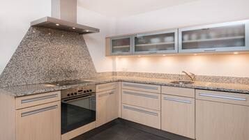 Apartment, 3 Bedrooms, Kitchen, Mountain View | Private kitchen | Fridge, microwave, stovetop, dishwasher