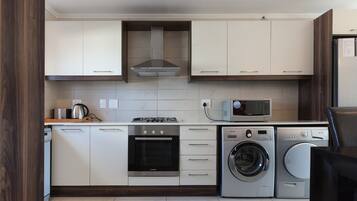 Double Room | Private kitchen | Fridge, microwave, oven, stovetop
