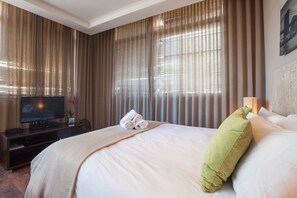 Apartment, 1 Schlafzimmer | Bügeleisen/Bügelbrett, Babybetten, Bettwäsche