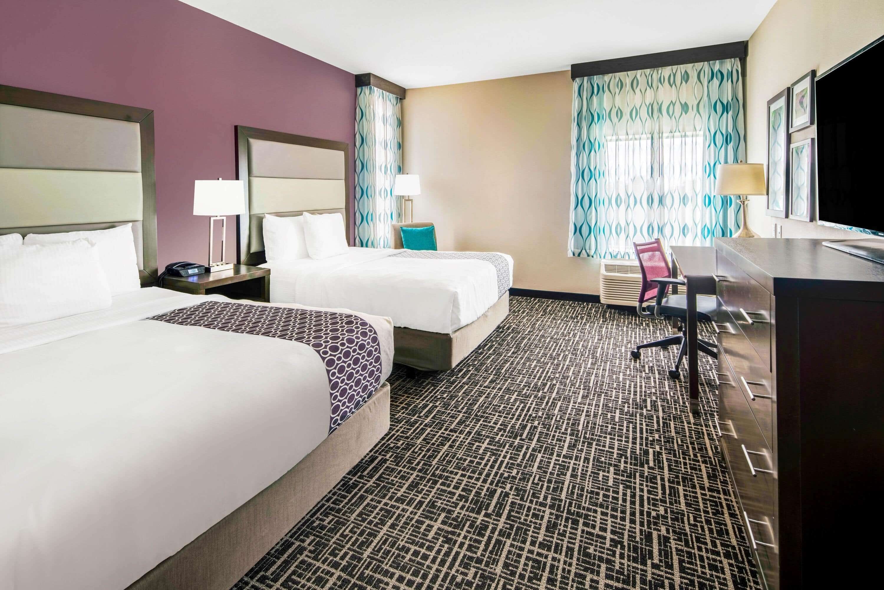 premium bedding, down duvets, pillow-top beds, desk