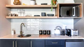 Family Apartment, 2 Bedrooms, Balcony | Private kitchen | Mini-fridge, microwave, espresso maker, coffee/tea maker